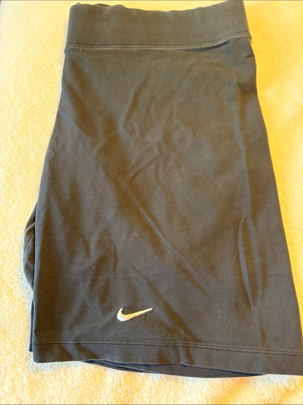 Nike Black Shorts with White Swoosh Embroidery